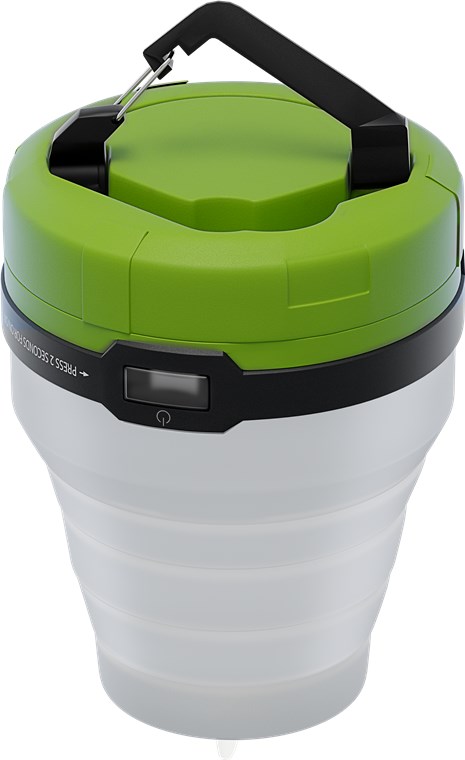 3-i-1 sammenklappelig campinglampe - RGB LED, flammeeffekt