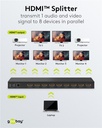 HDMI 1.4 splitter - 1 ind til 8 ud, Sort (4K HDTV)