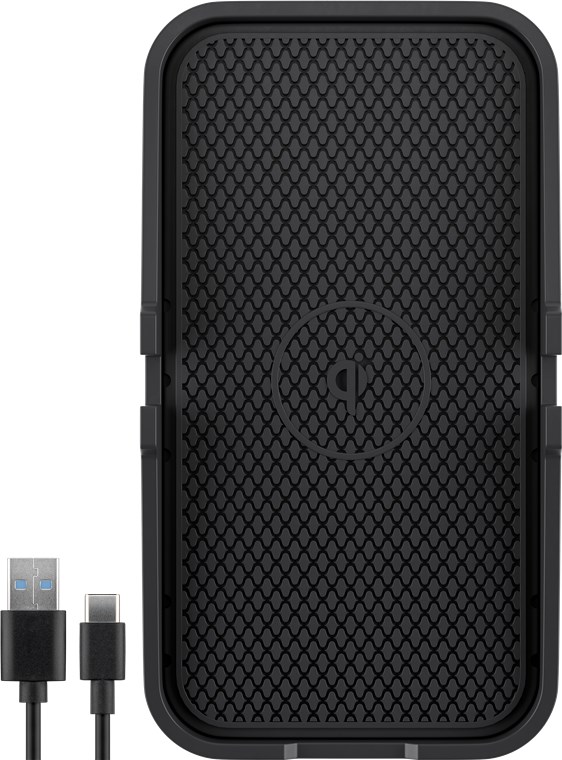 Trådløs QI oplader - Silikonebase, 15W, Sort