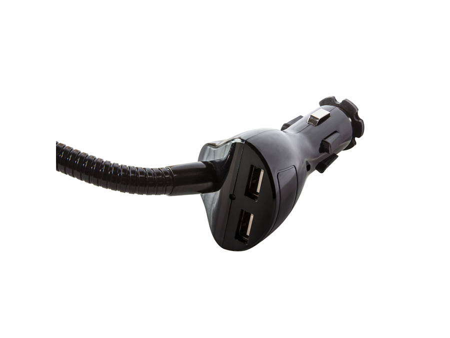 Svanehals billader/holder til smartphone - 2 x usb