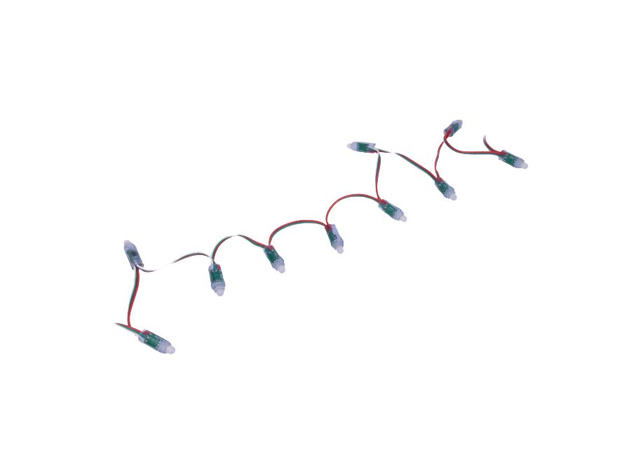 Smart LED WS2811 lyskæde - 5V, Ø12mm, 50 LEDs (5,5m)