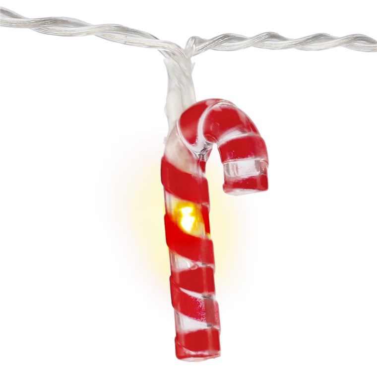LED lyskæde - 10 x "Slikstokke" (1,2m)