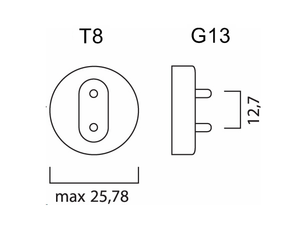 T8 Lysstofrør - 15W, 44cm G13, Neutral Hvid (840)