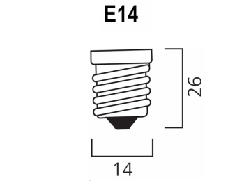 Dværglampe - 12V / 417mA / 5W kerte, E14 sokkel