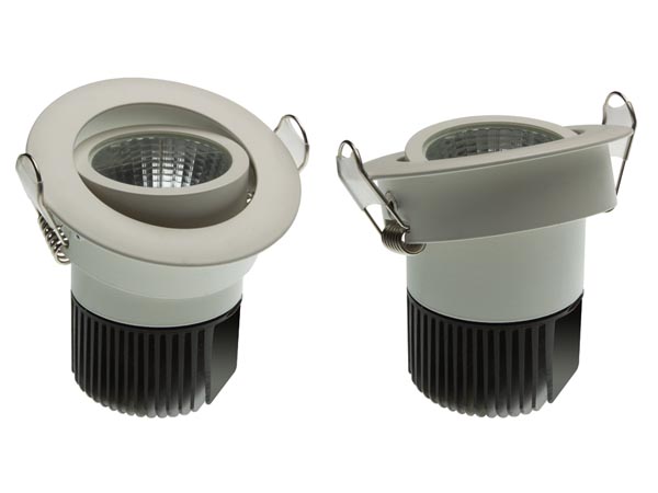 LED indbygningsspot - 230V / 6,5W Rund hvid kip, Varm Hvid