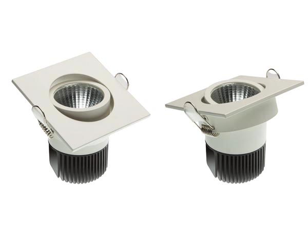 LED indbygningsspot - 230V / 6W kvadrat hvid kip, Varm Hvid