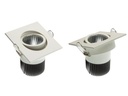 LED indbygningsspot - 230V / 6W kvadrat hvid kip, Varm Hvid