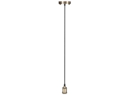 Stofledning m. E27 fatning og baldakin - Bronze (1,4m)