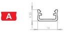 Alu. LED profil - Type A, Anodiseret alu. (2,02m)