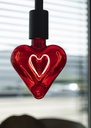 LED filament "Hjerte" pære - 240V 5W dæmpbar, Rød, E27