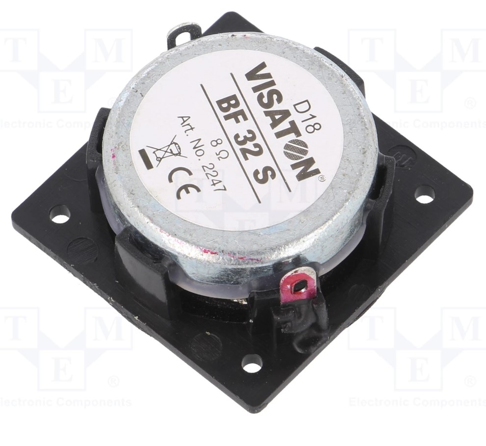 Miniature højttalerelement - 2W, 8ohm, Ø32x11mm