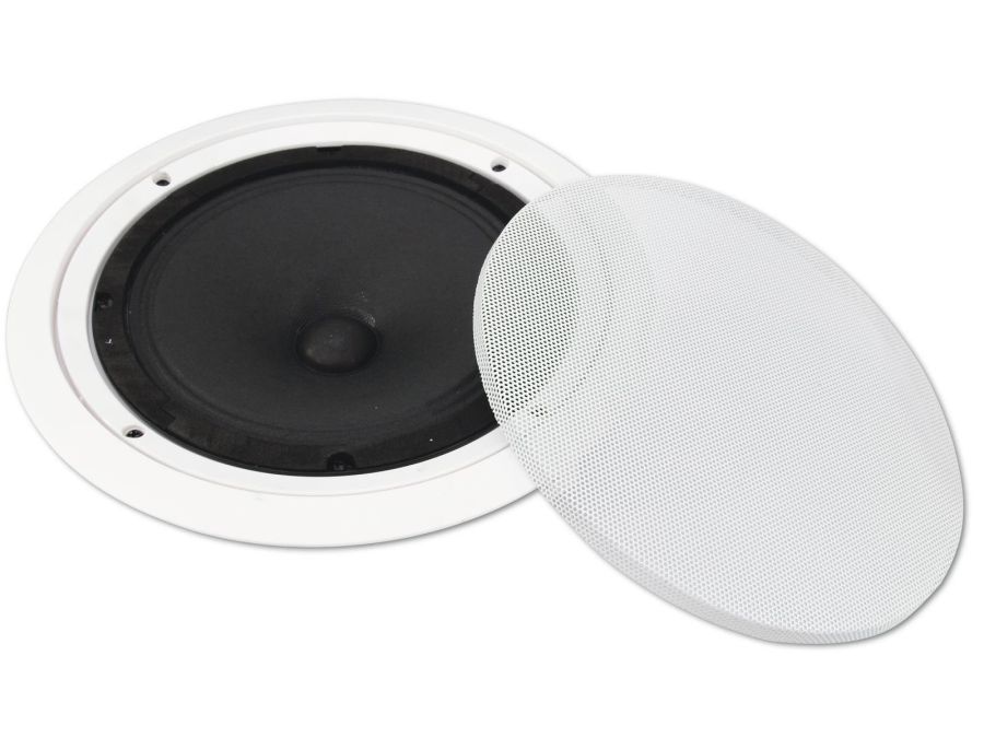 100V lofts-indbygningshøjttaler - 8" Rund 10W, Hvid (Ø235mm)