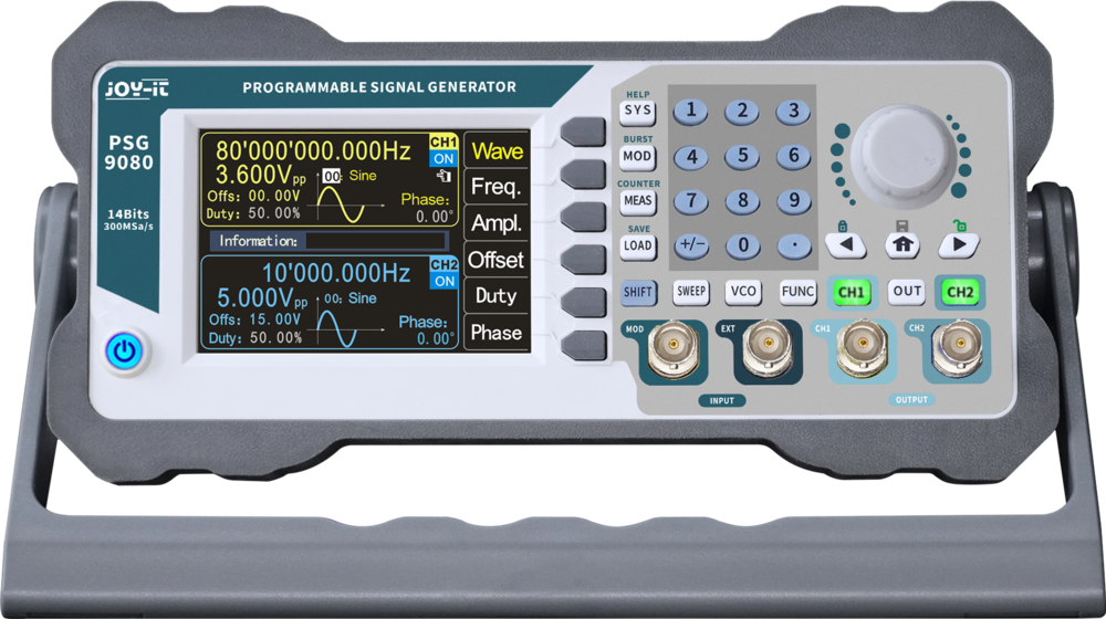 2-kanal Funktionsgenerator - 0-80Mhz (m. frekvenstæller)