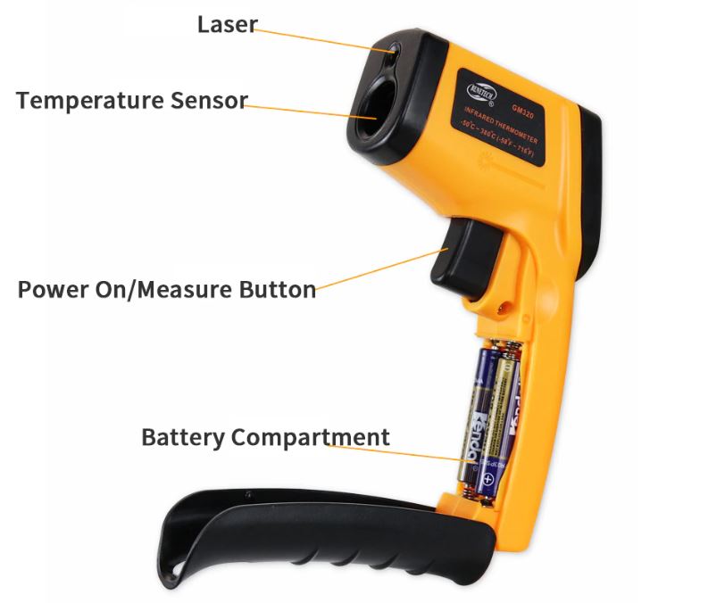 GM320 Infrarødt termometer m. laser (-50-380°C)