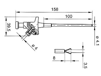 Prof. Prøvepind m. 4mm sidehul, Rød (KLEPS 30)