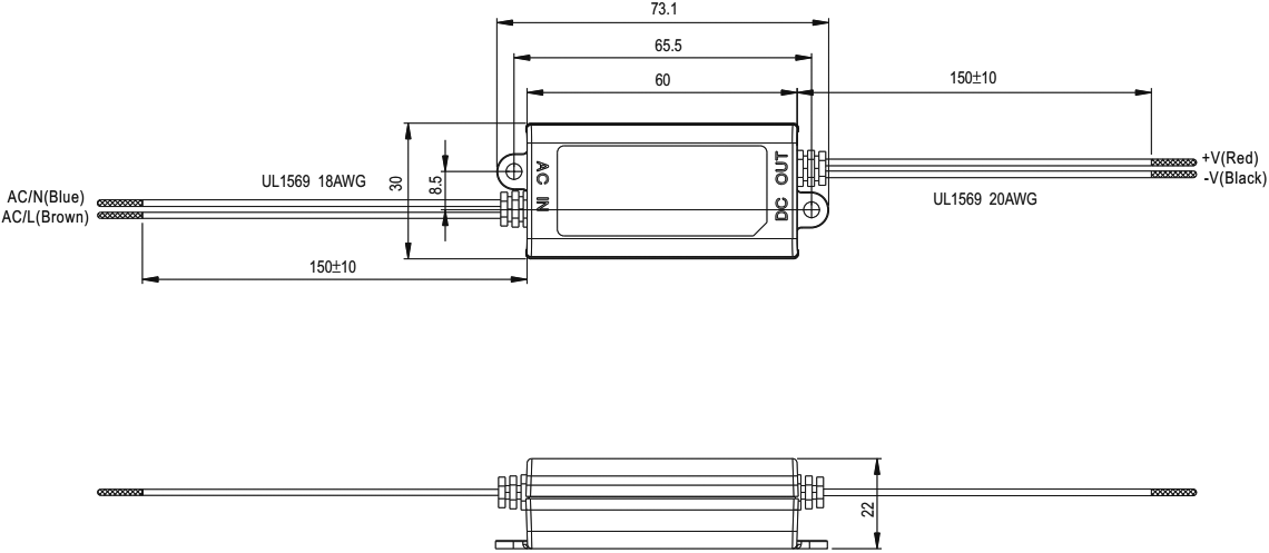 Konstant spænding strømforsyning - 24Vdc / 8W (IP42)