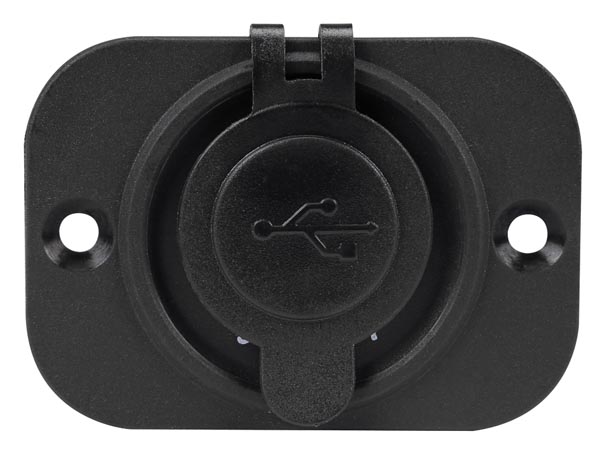 USB biladapter til panelmontage - 12/24V ind > 2 x USB 5V ud