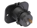 USB biladapter til panelmontage - 12/24V ind > 2 x USB 5V ud