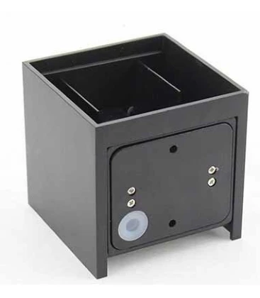 6W firkantet væglampe 3000K - Sort