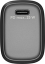 USB-C PD netadapter - 1xUSB-C, 5V/9V, 25W/3A, Sort