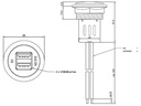 12/24V til 5V USB udtag - 2 x USB A, 5A (rund)
