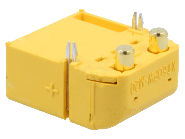 DC-XT60 fatning - 2pol, 90° han, printben