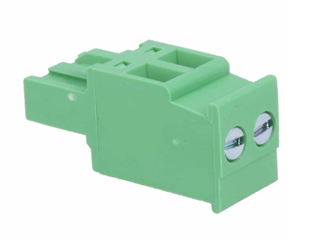 Indstik Skrueterminal - 2P hun 90°, 5mm 300V/12A