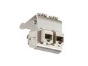 DIN-skinne adapter til 2x RJ45 Keystone modul, metal