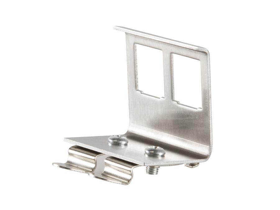 DIN-skinne adapter til 2x RJ45 Keystone modul, metal