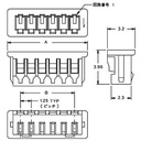 Ledning-til-print stikhus - PicoBlade, 1x3pol, 1,25mm