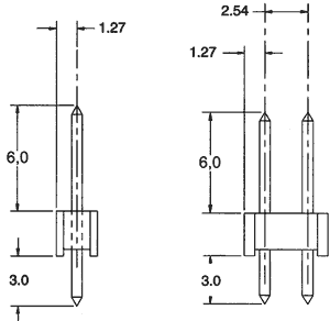 Enkelt-række Pin header - Han/han 2,54mm 1x36-ben (H11,6mm)