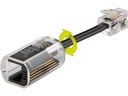 Telefonlednings udsnoer - RJ10(4P4C) han/hun, Sort