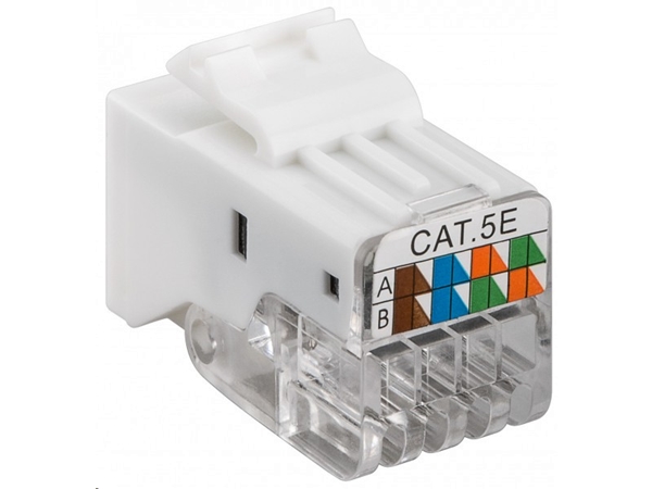Keystone RJ45 fatning - CAT5e 100MHz uskærmet (Toolless)