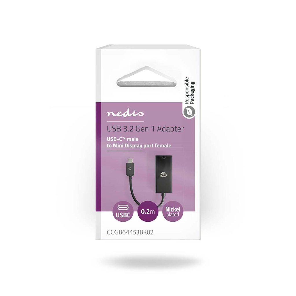 USB 3.2 adapter - USB-C™ han til Mini DisplayPort hun, Sort