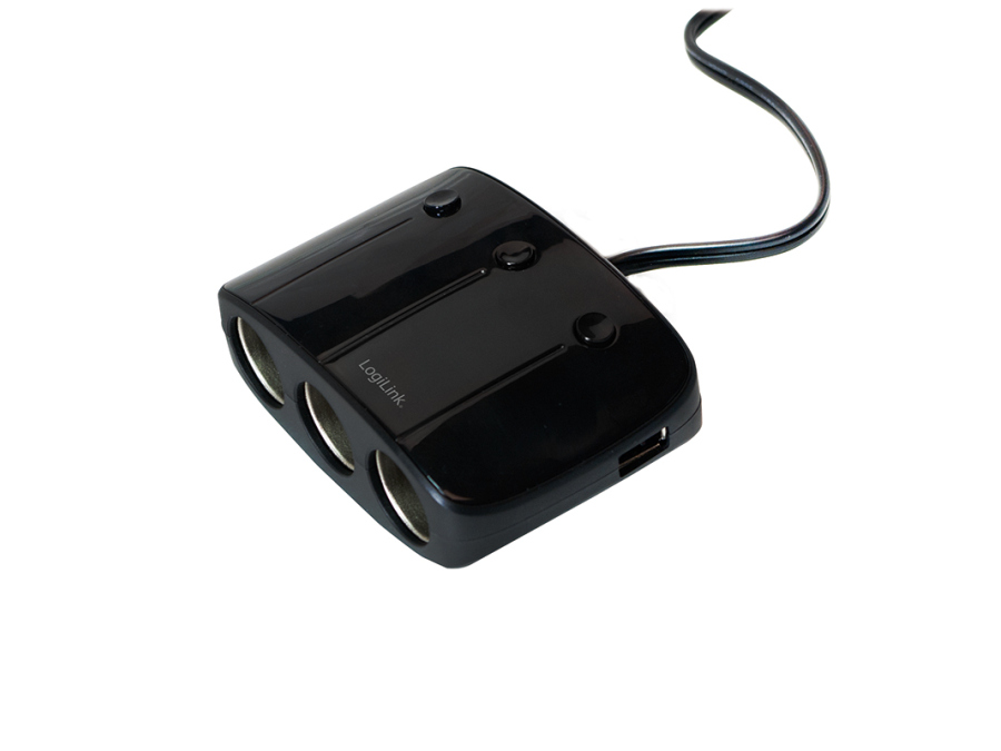 Cigar-forgrener m. 3 udtag + 2xUSB
