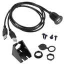 USB til bilpanel - 2 x USB udtag m. data, Ø25mm (1m)