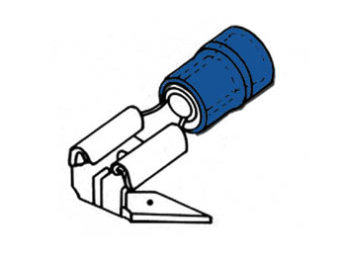 Blå kabelsko - Han/hun forgrener 6,3mm (100 stk.)