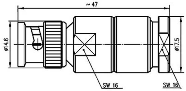 BNC han til RG213/U (Ø9,1mm) - Twist-on