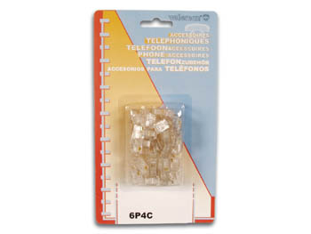 RJ11 modular telefonstik - 6P4C til flad kabel (50 stk.)