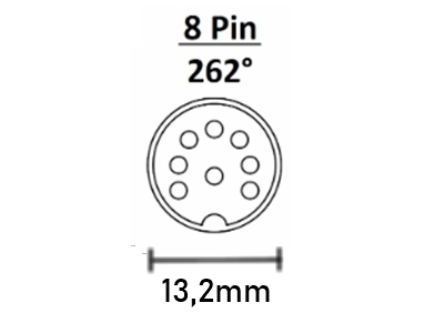 DIN stik - 8pol han multistik 262° Plasthus, Sort