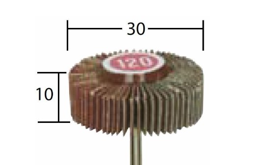 Viftesliber af normalkorund - K120 (Ø30x10mm)