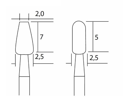Slibestift Siliciumkarbid (2 stk.)
