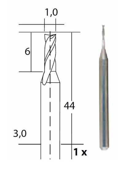 Hårdmetal multifræser - 1mm
