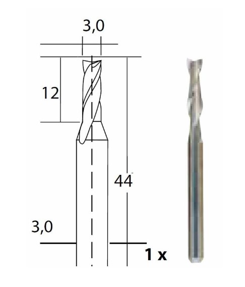 Hårdmetal multifræser - 3mm
