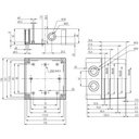 Fibox med gråt låg - 130x130x100 - 4 skruehuller