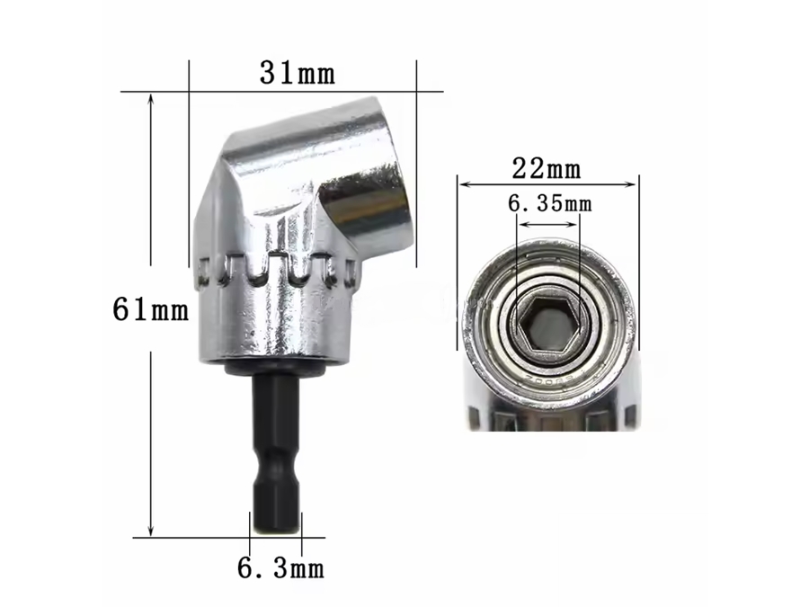 105° vinkel bitholder til skruemaskine - 1/4" HEX