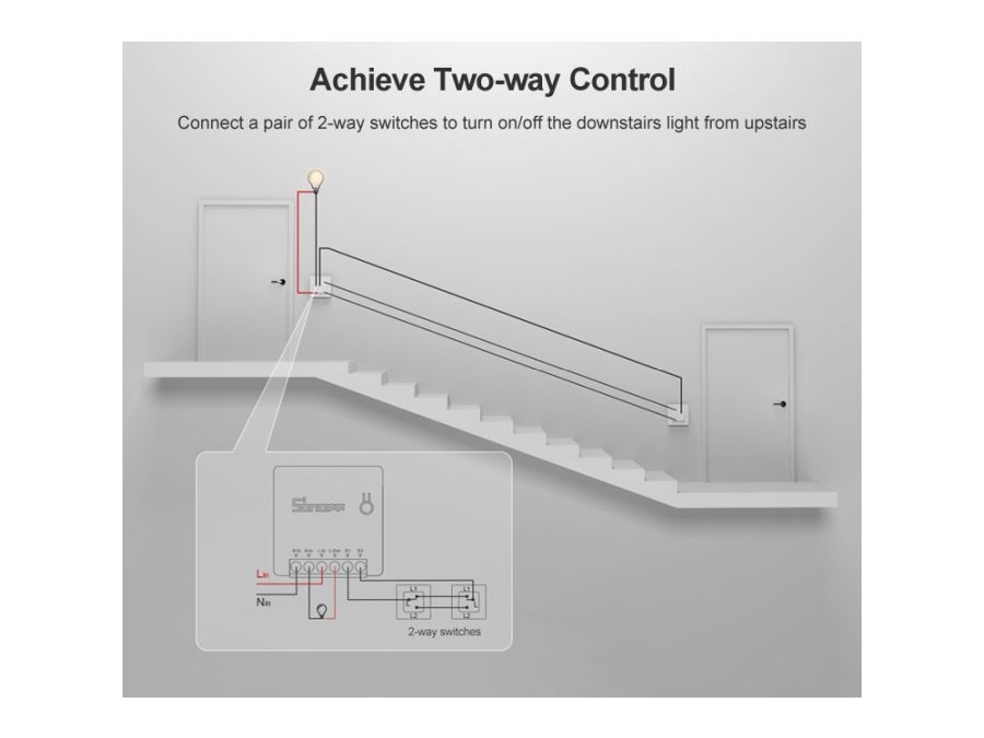 MINI - WIFI 2-vejs Smart Switch (maks. 10A)