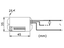 PIR bevægelsessensor - 230Vac / 800W, 100° mini til indbygn.