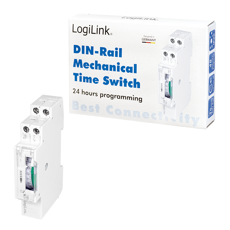 Mekanisk timer (kontaktur) til DIN skinne - 240V 16A