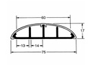 Gulv-kabelkanal - 75x17mm, Grå (2m)